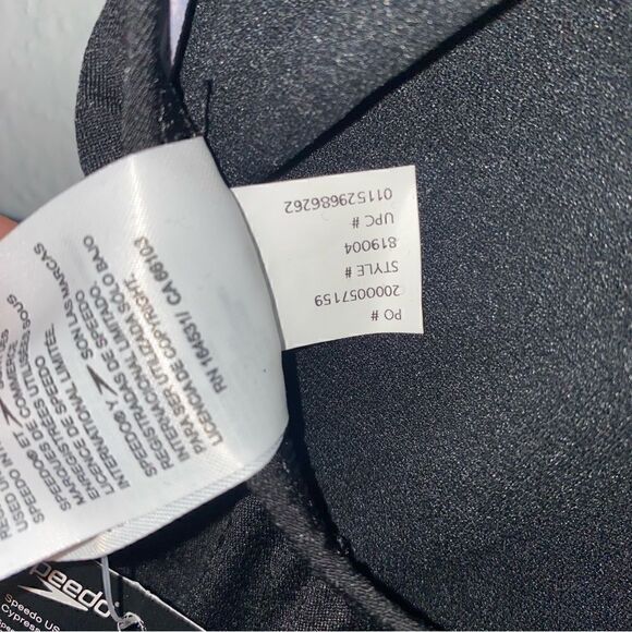 Speedo Womens Scoop Neck Solid Endurance+ One Piece Swimsuit Black 10/36 NWT - Picture 7 of 8